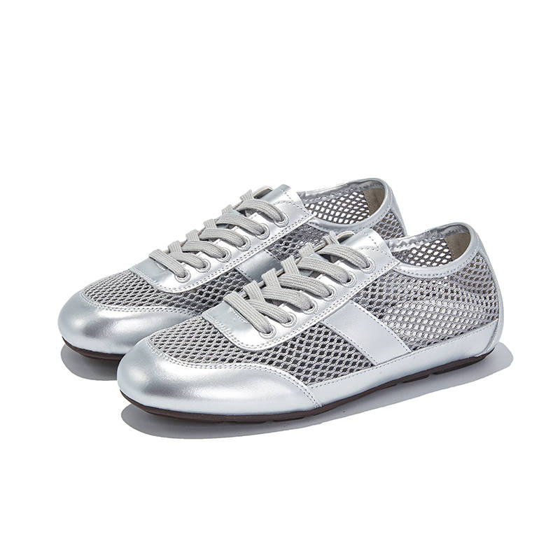CHIBANG Pigskin Lightweight Low top Casual Shoes Women's Silver