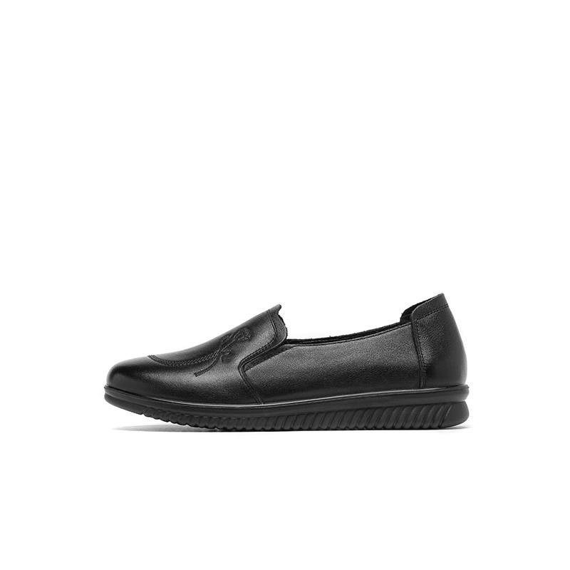 RED DRAGONFLY Cow Leather Casual Shoes 3cm Women's Black
