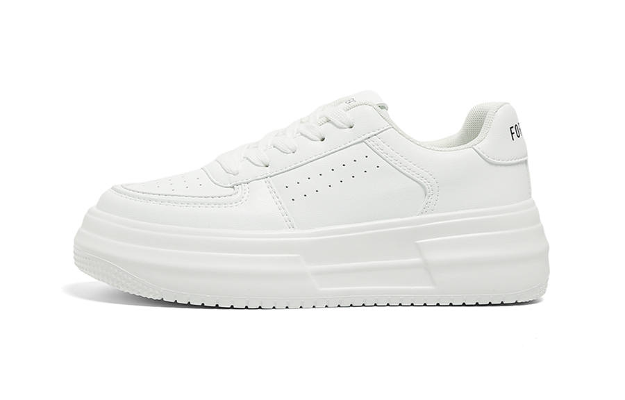 FOREVER 21 Slip Resistant Height Increasing Low top Skateboard Shoes Women's White