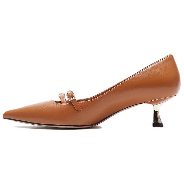 Le Saunda Sheepskin Slim Heel High Heels 5CM Women's