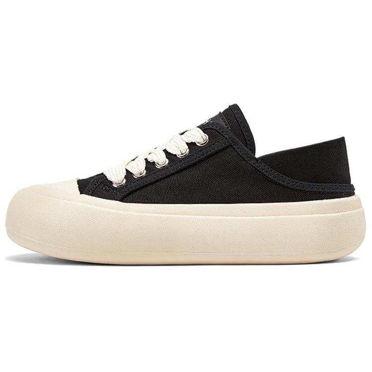 DAPHNE DAPHNE Canvas Shoes Women's Low Top Black, Beige