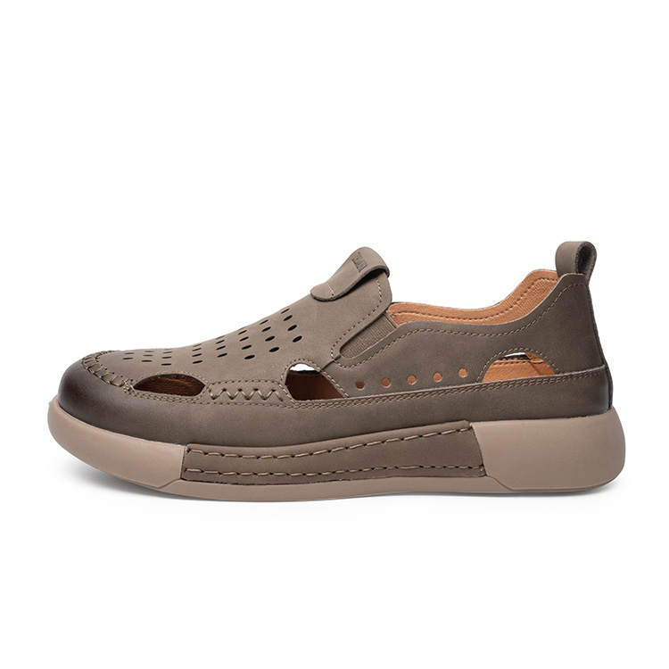 YEDANI Cow Split Leather Casual Shoes Men's Khaki