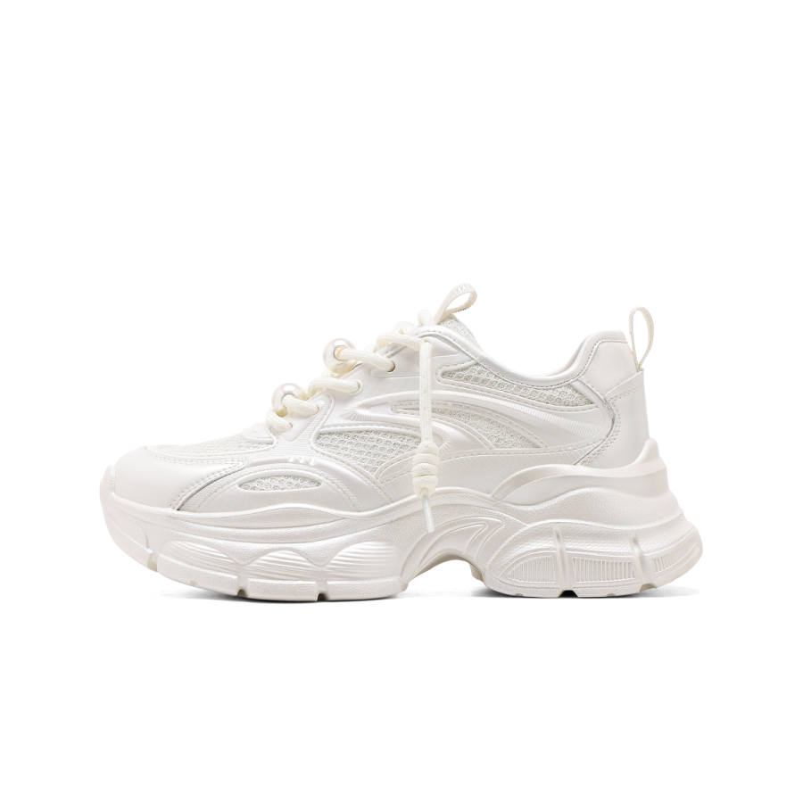 C°BANNER Synthetic Leather Support Low top Chunky Sneakers Women's Beige