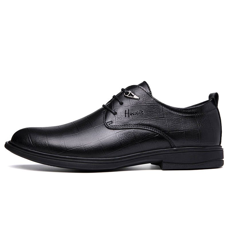 HAOXING Dress Shoes Men's Low Top Black/Brown