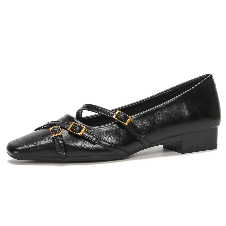 Bamiti Like Walking On A Level Surface Microfiber Leather Chunky Heel Mary Jane Shoes Women's