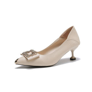 PARK DANCE Microfiber Leather Slim Heel High Heels Women's