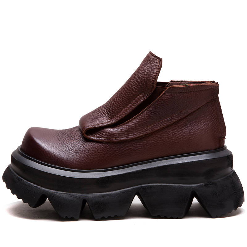 JIEZHOU Top Grain Cow Leather Ankle Boots Women's