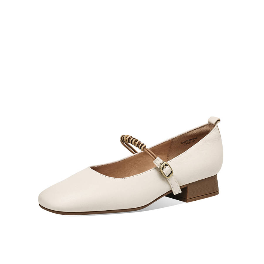BOERDIQI Sheepskin Chunky Heel Mary Jane Shoes 2.5cm Women's