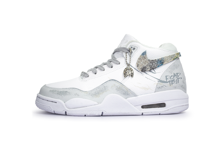Nike Nike Flight Legacy Galloping Horse Spring Journey Mid top Vintage Basketball Shoes Unisex White Gray