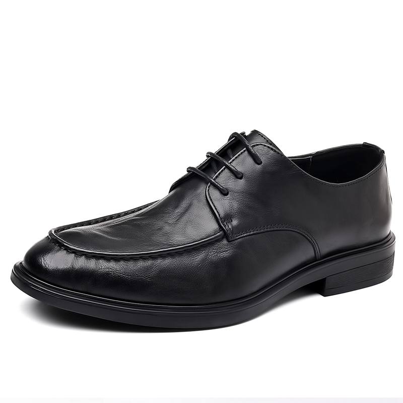 LAORENTOU Top Grain Cow Leather Casual Shoes Men's Black