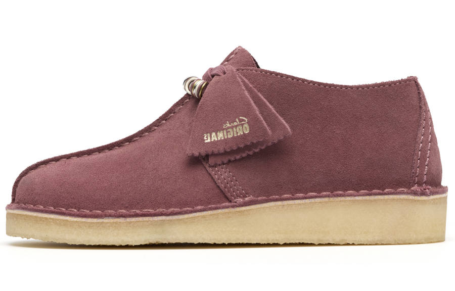 Clarks Cow Split Leather Low top Casual Shoes Women's Red