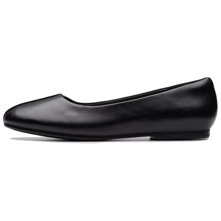 Clarks Livia Lily Leather Casual Shoes 1CM Women's Black