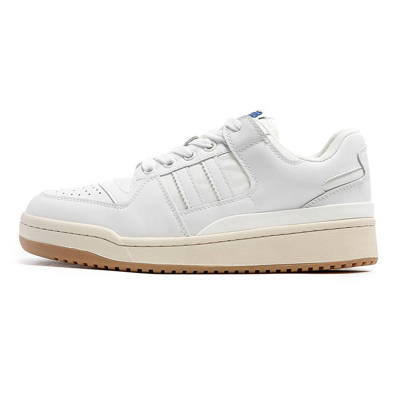 BAILUNHAN Cow Split Leather Low top Skateboard Shoes Men's White