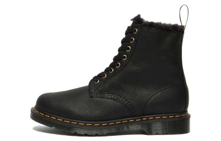 Dr.Martens Dr. Martens 1460 Pascal Fur Lined Ankle High Top Retro Combat Boots Unisex Black