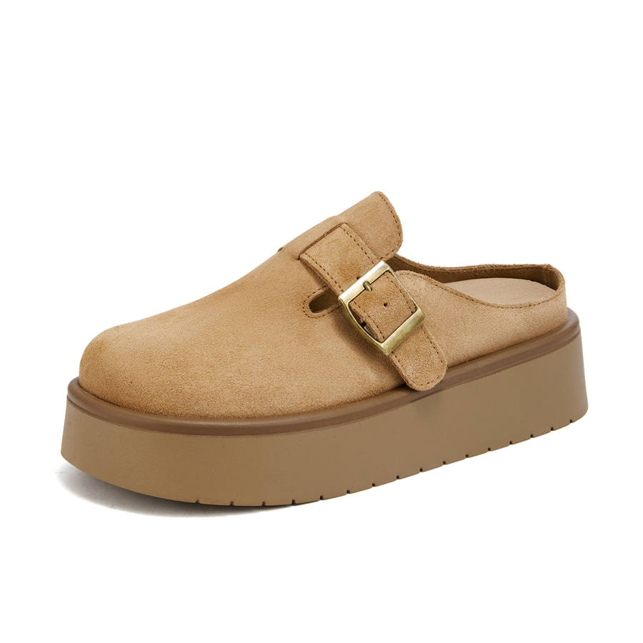 La Chapelle Slip Resistant Abrasion Resistant Closed Toe Slippers Women's Brown