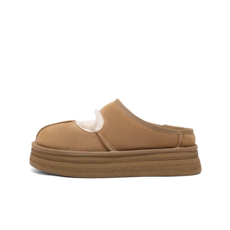 BELLE Fleece Lined Thermal Müller Comfortable Fashion Versatile Height Increasing Platform Rubber Sole