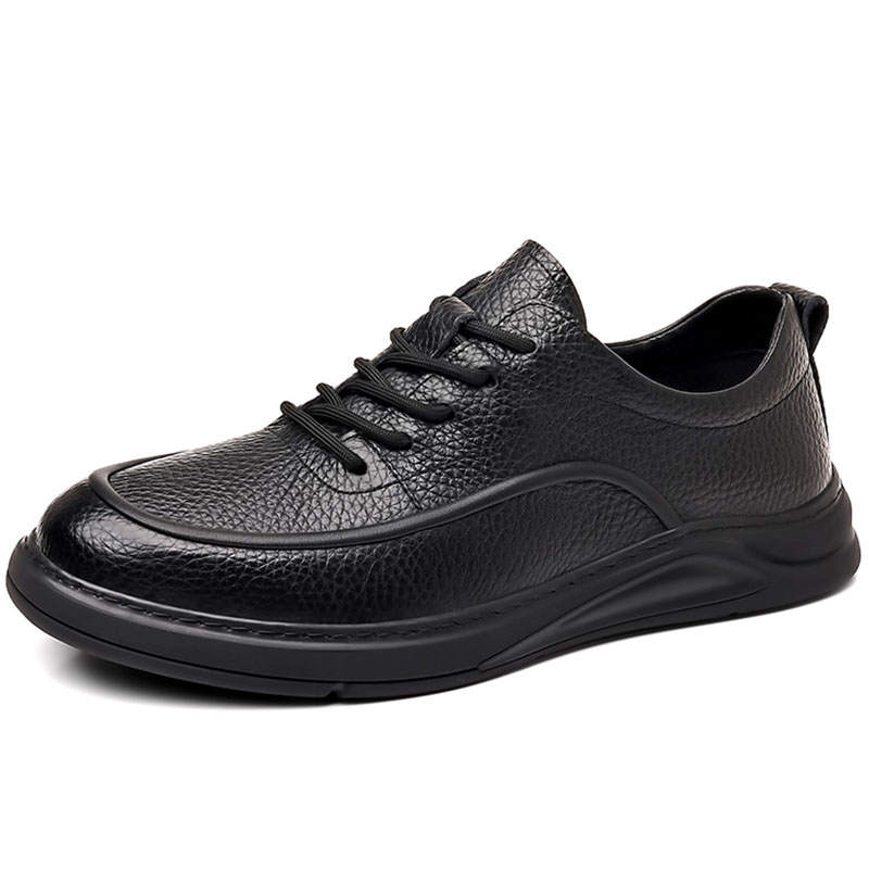 BEIOUTU Top Grain Cow Leather Casual Shoes Men's Black