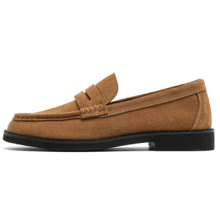 WEISHIBANGWEI Cow Suede Loafers Men's Apricot