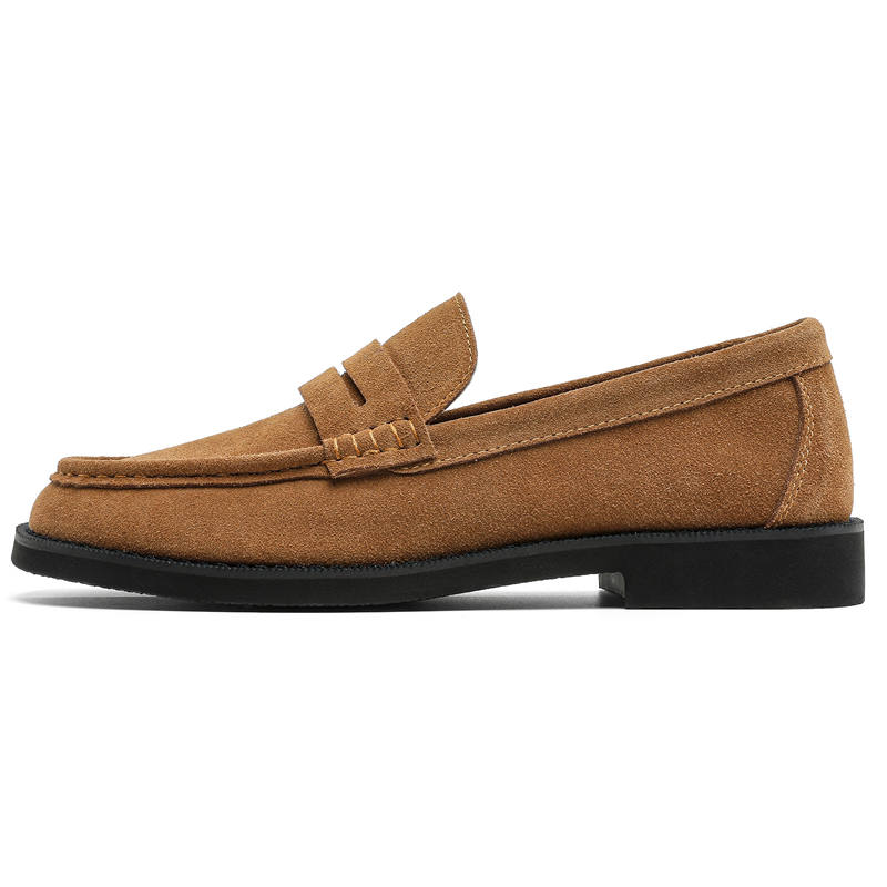 WEISHIBANGWEI Cow Suede Loafers Men's Apricot