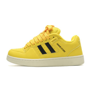 Z.SUO Microfiber Leather Slip Resistant, Lightweight, And Breathable Low top Skateboard Shoes Unisex Yellow Black