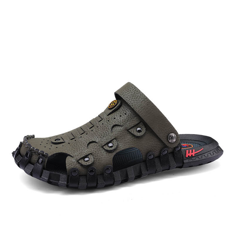 CAOZE Stitching Abrasion Resistant Abrasion Resistant Closed Toe Slippers Men's