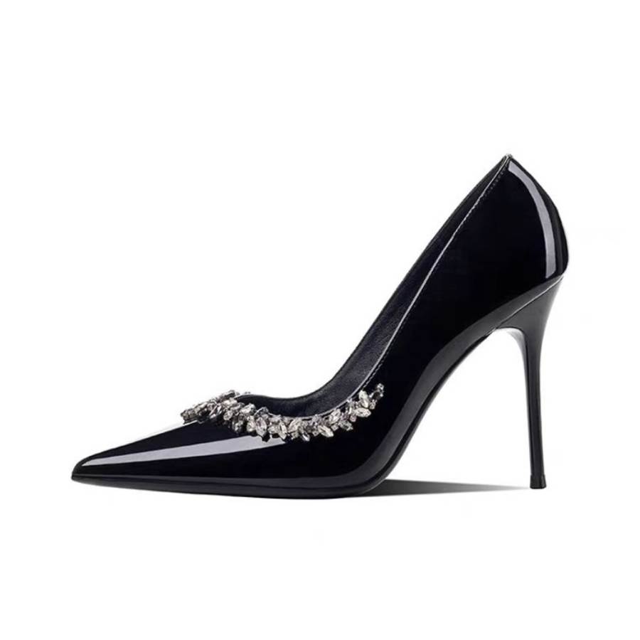 CZRSK Slim Heel High Heels Women's Black