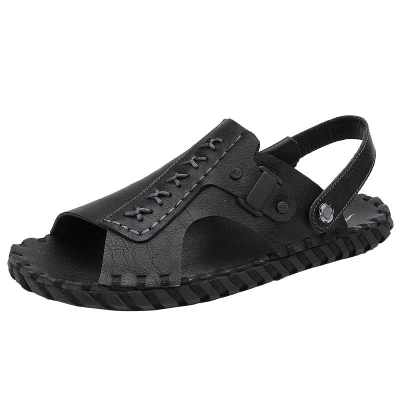 Mulinsen Microfiber Leather Premium Streetwear Rubber Sole Slip Resistant, Everyday Street One Strap Sandals Men's