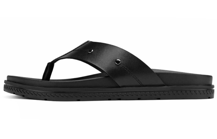 ROBERTA DI CAMERINO Top Grain Cow Leather Stylish Sandal Men's Black