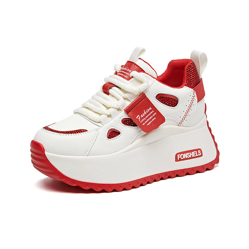 QITUMAUL Cow Split Leather Low top Casual Shoes Women's