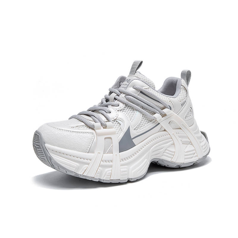 POOQ Cow Leather Breathable Low top Chunky Sneakers Women's