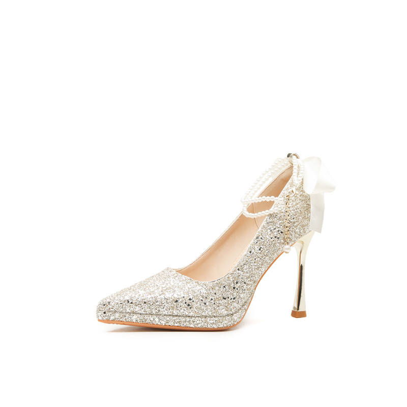 Zubumei Leather Slim Heel High Heels Women's