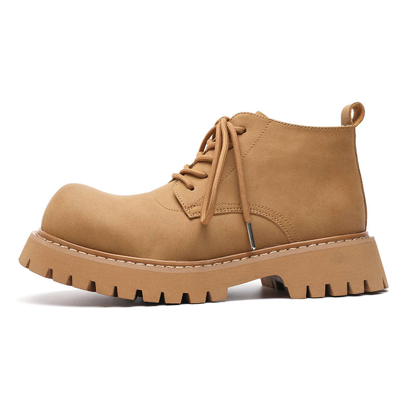 PAVEA PAVEA PU Short Combat Boots Men's Yellow