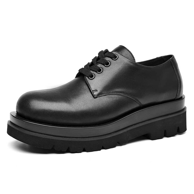 KAQIAODI Microfiber Leather Dress Shoes Unisex Black
