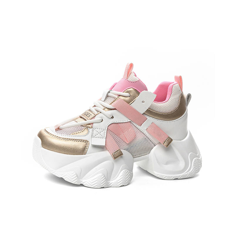 CHIBANG Cow Leather Breathable And Lightweight Low top Chunky Sneakers Women's