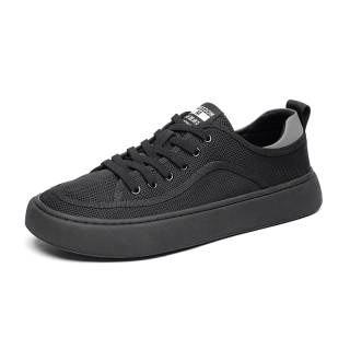 MODENGPAN Mesh Breathable Low top Skateboard Shoes Men's Black