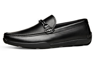 ST&SAT Top Grain Cow Leather Shoes Men's Black