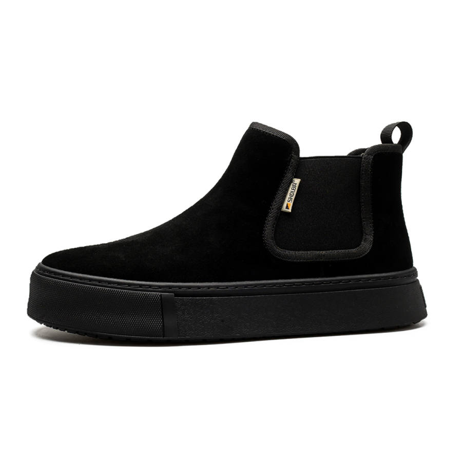 SOBB SOBB Cow Split Leather Short Chelsea Boots Men's Black