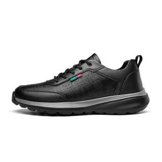 CARTELO Cow Split Leather Slip Resistant Abrasion Resistant Low top Casual Shoes Men's Black