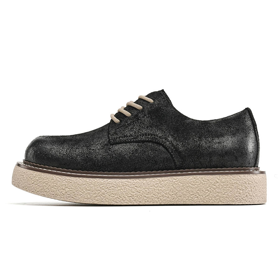 C°BANNER Cow Split Leather Casual Shoes Men's Black