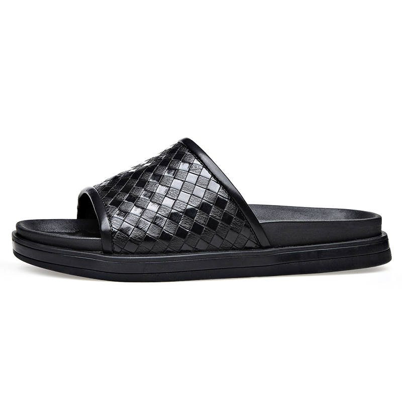 KACHILANG Rubber Foam Outsole Abrasion Resistant Slide Slippers Men's Black