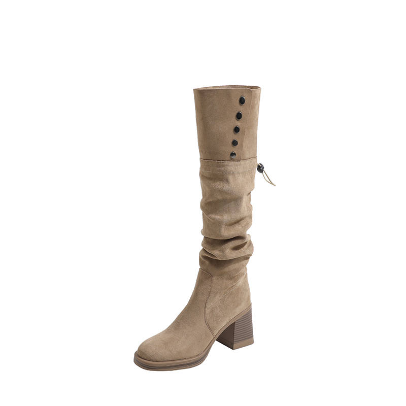 Zubumei Suede Knee high Boots 7.5cm Women's