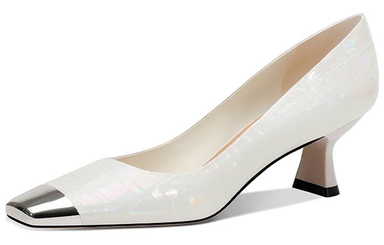 JESSICA SOPHIA Top Grain Cow Leather Spool Heel High Heels 5CM Women's