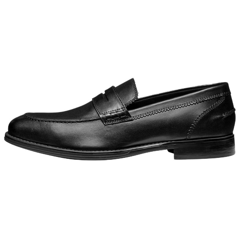 GEOX Barberigo Leather Loafers Men's Black