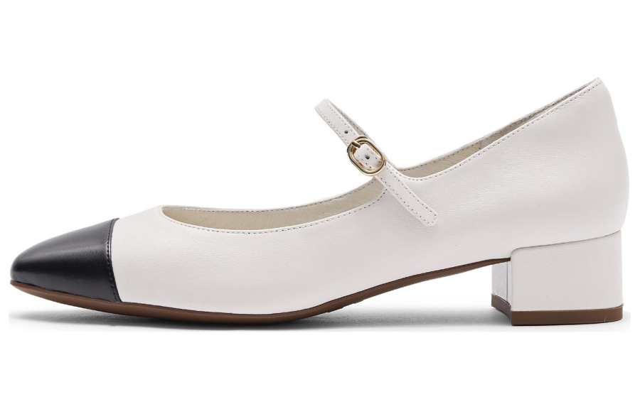 Staccato Sheepskin Chunky Heel Mary Jane Shoes 3.5cm Women's