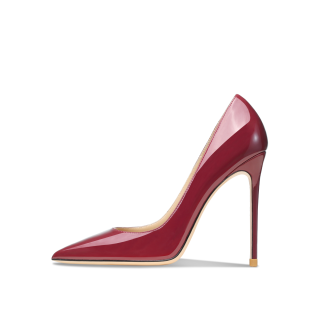 Siwei Patent Leather Slim Heel High Heels Women's Burgundy
