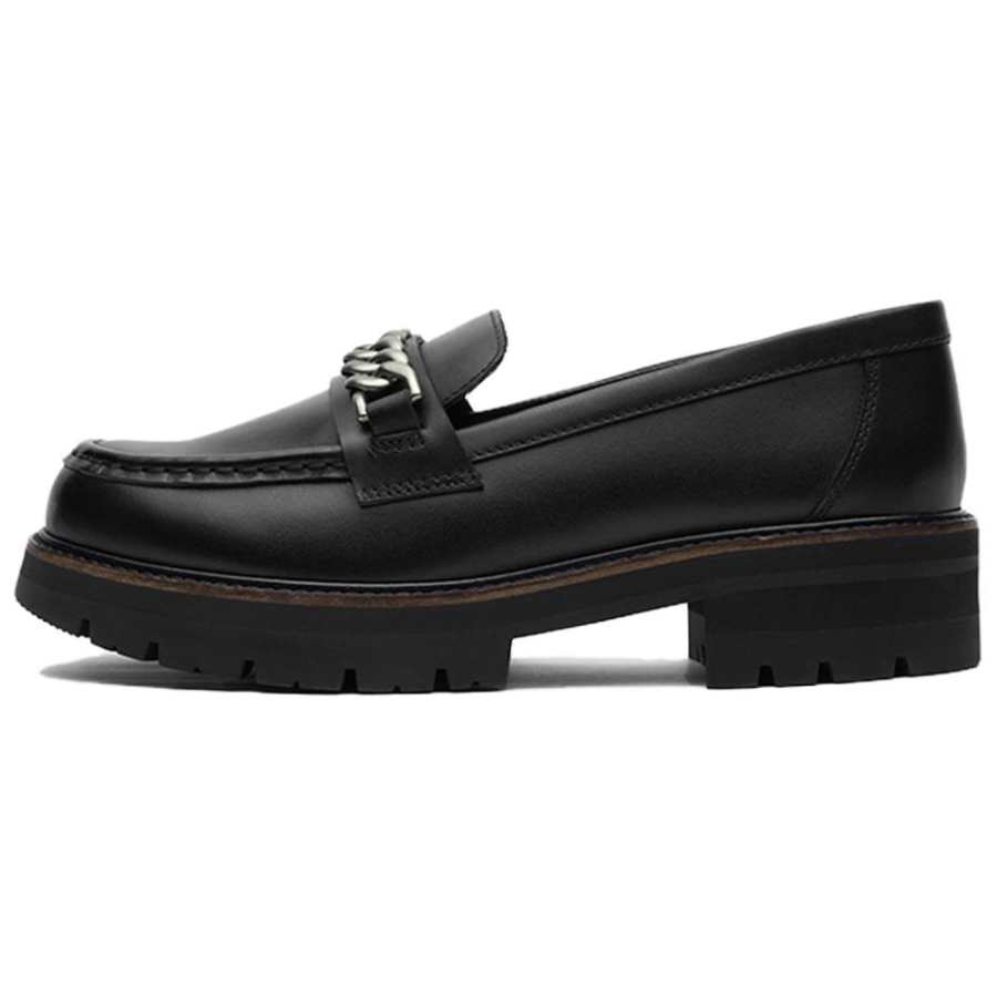 Clarks Cow Leather Loafers 3.5cm Women's Black