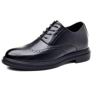 JIETEGONGYANG Cow Split Leather Dress Shoes Men's Black