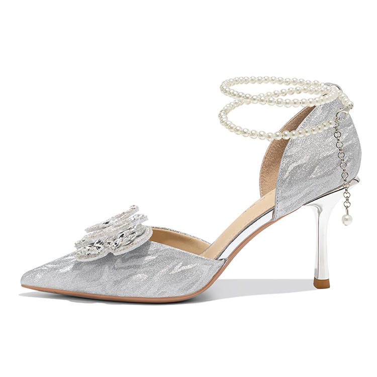 Ainer-cat Ainer cat Slim Heel High Heels 8cm Women's Silver