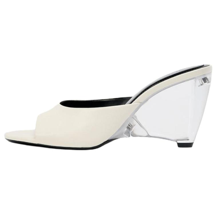 ZARA Abrasion Resistant Abrasion Resistant Slide Slippers Women's Light Beige Yellow