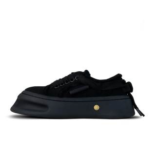 HOOF GOLDMINE 24SSHOOF ｜ 「Black Hoof」 Fabric Low top Skateboard Shoes Unisex Black